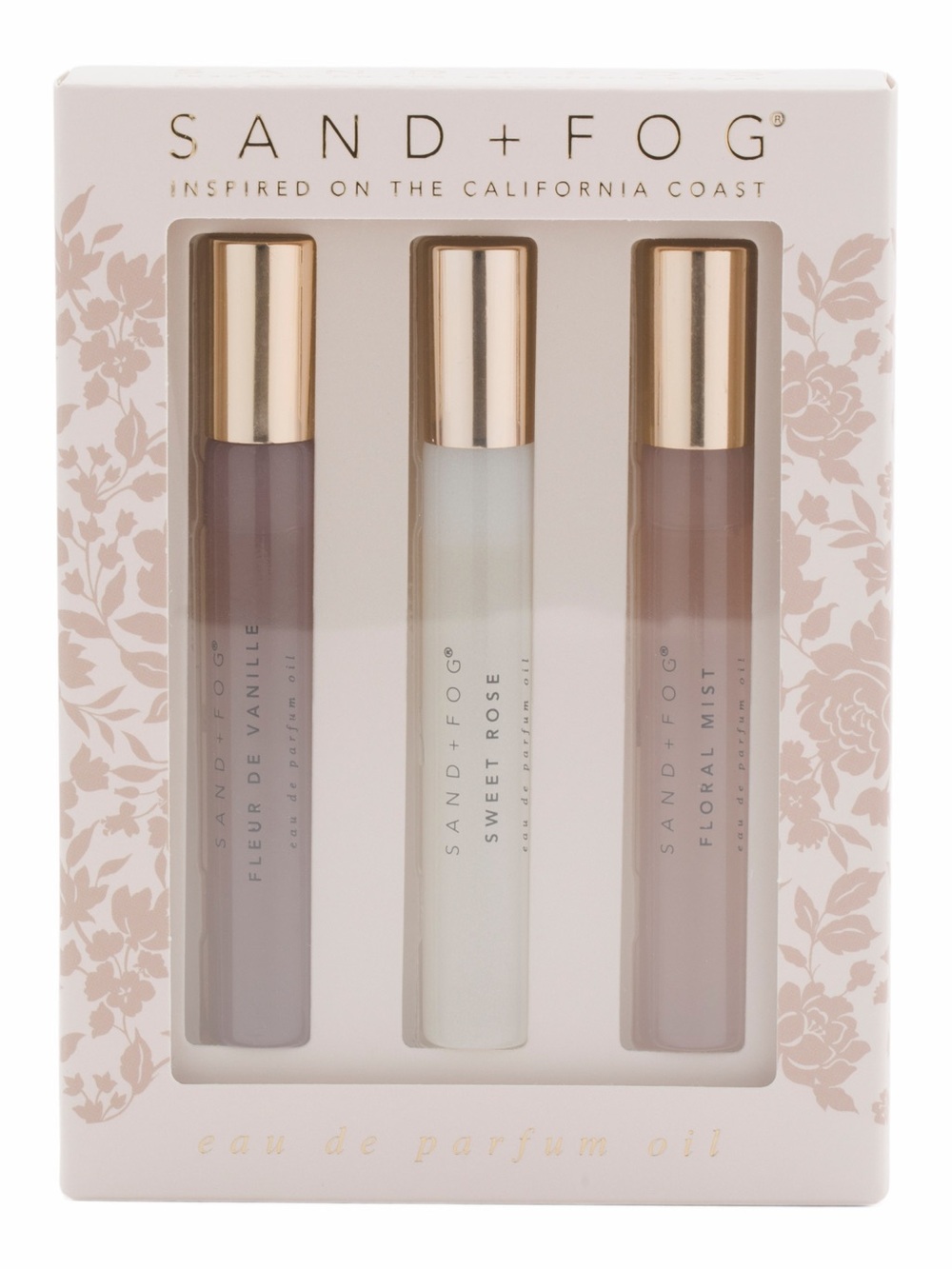 NWT Sand + Fog Eau de Parfum Oil Roller Ball Trio Set - Vanille Rose Florals